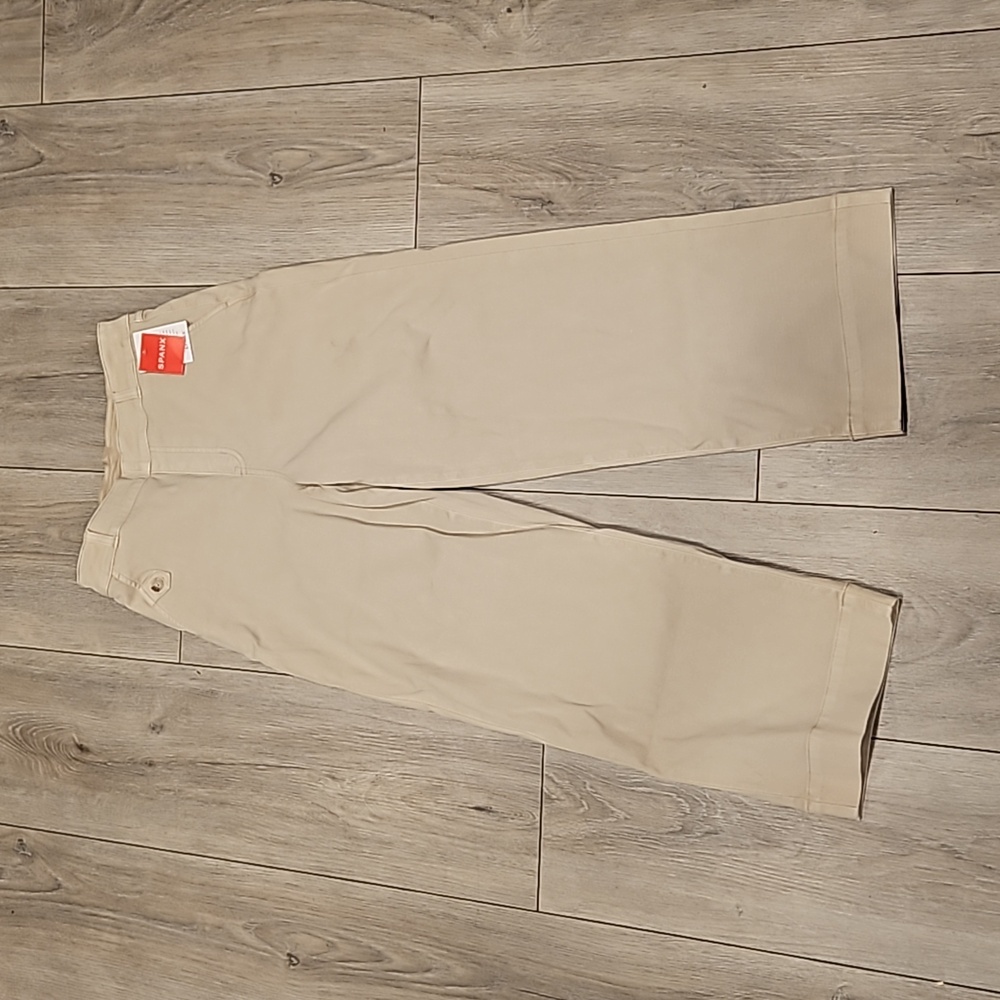  spanx Stretch Twill Cropped Pant, color Bone, size medium